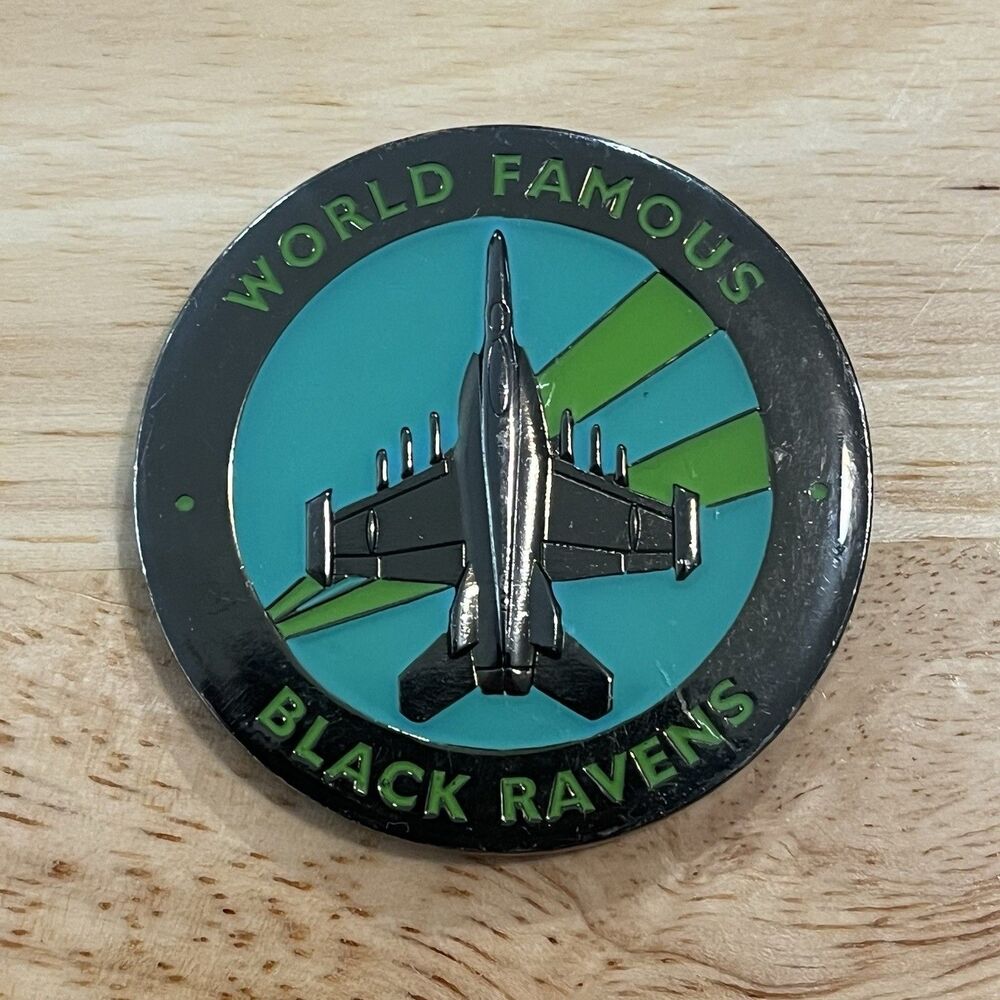 Challenge Coin World Famous Black Ravens VAQ-135 USN US Naval Air Force CO